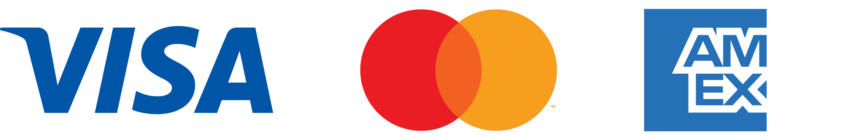 Visa, Mastercard, Amex